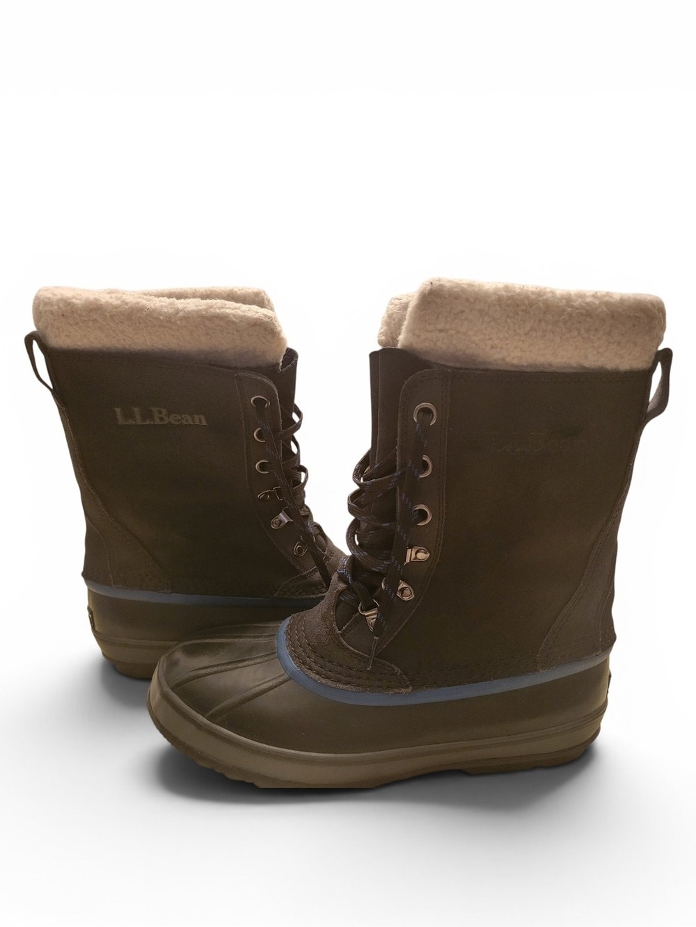 L.L.Bean Insulated Winter Boots in Brown with Shearling Collar. Size 10